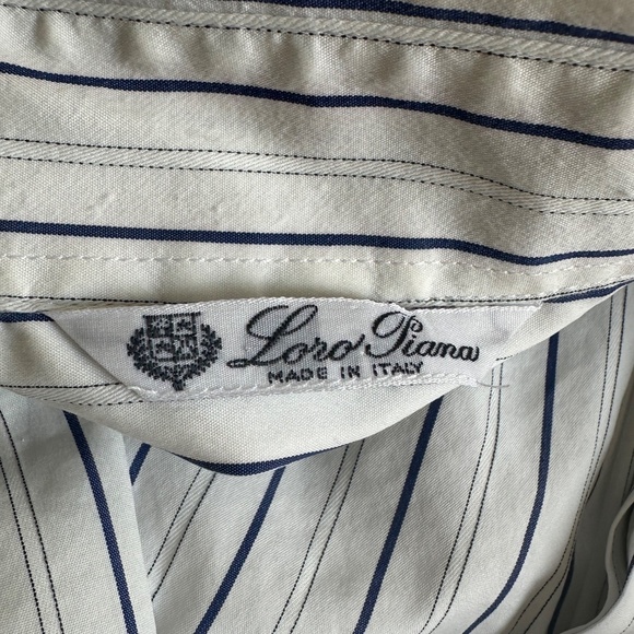 Loro Piana Striped Long Sleeve Button-Up Top IT 42 - Picture 5 of 11